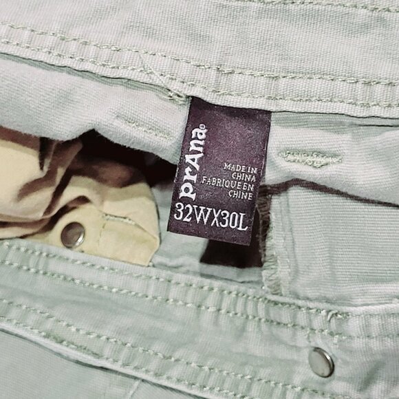 Prana Breathe Pants Men 32x30 Beige Straight Stretch Carpenter Utility Hiking - Picture 5 of 9